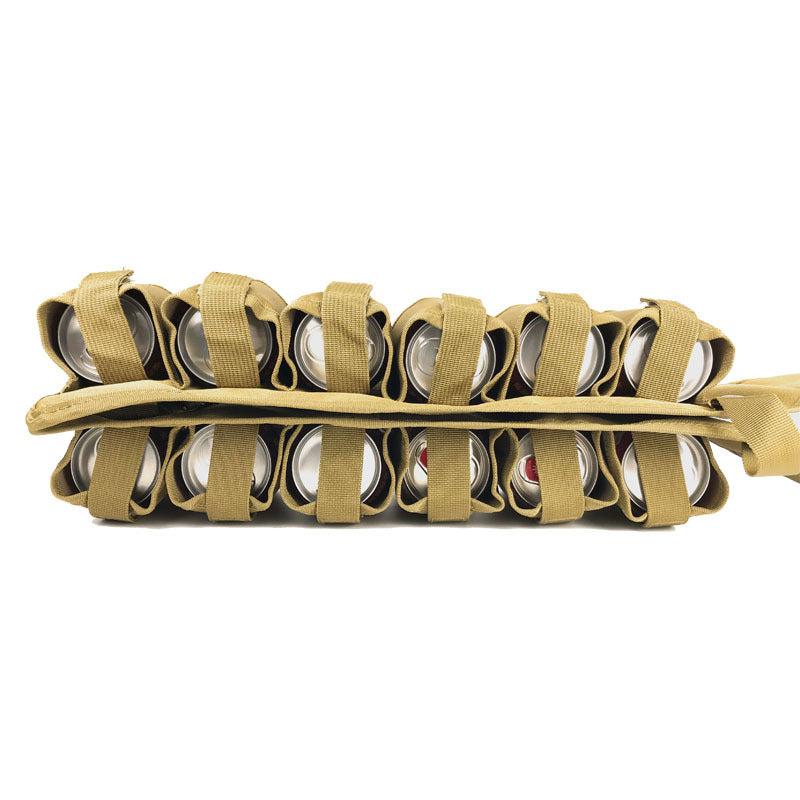 Black Ultimate 12-Can Beverage Carrier Vest - Hands-Free Outdoor Party Backpack