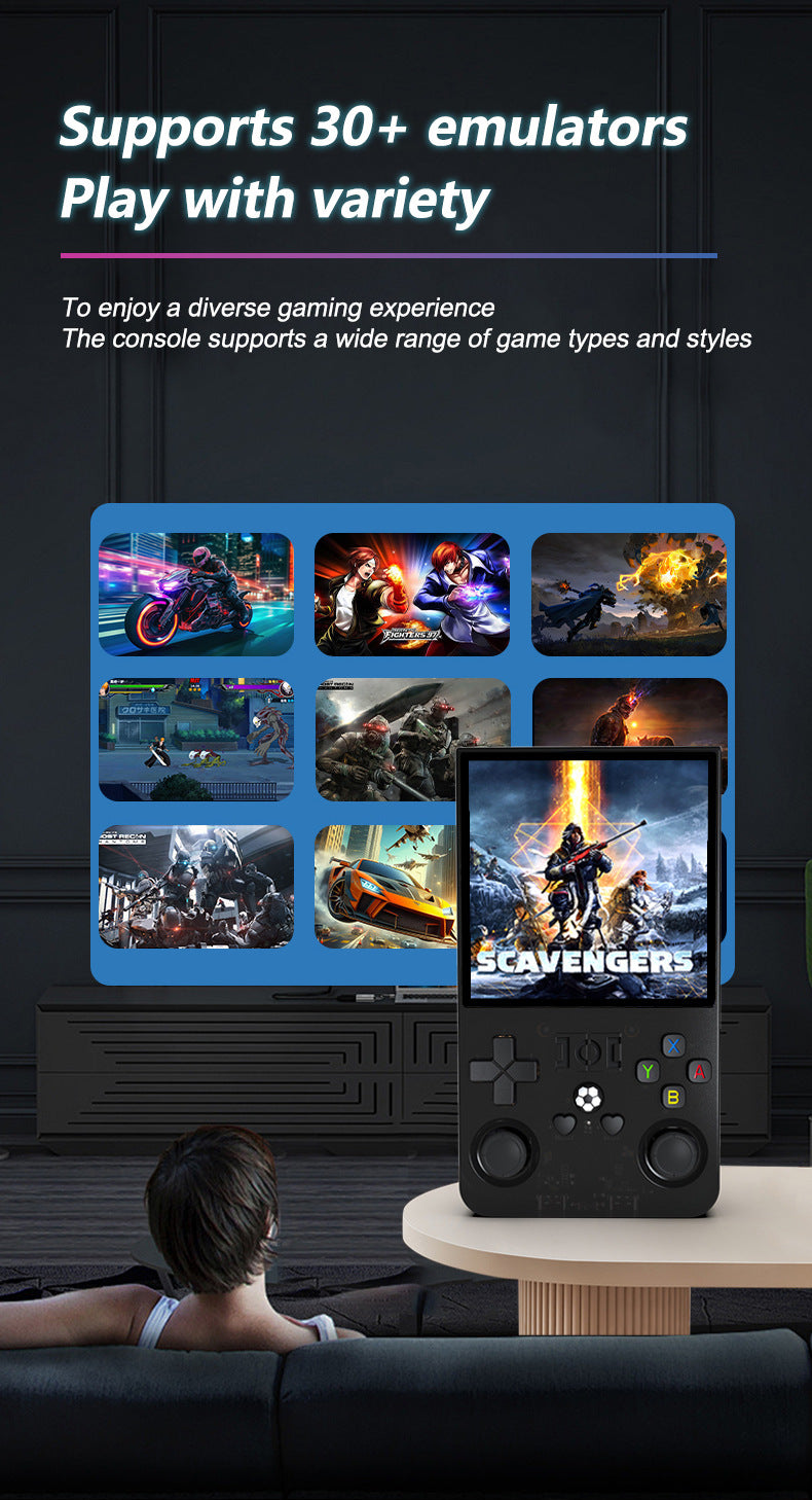 R36MAX Handheld Retro Game Console - 4.0 IPS Screen Open Source Linux 4000mAh Battery 30+ Emulators(white)"