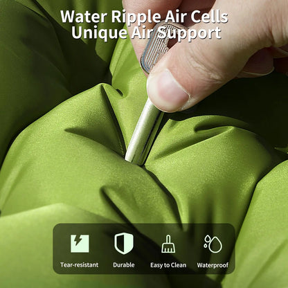 WESTTUNE Inflatable Mattress 4" Thick for 2 Person with Pillow Built-in Foot Pump Double Sleeping Pad for Backpacking Hiking