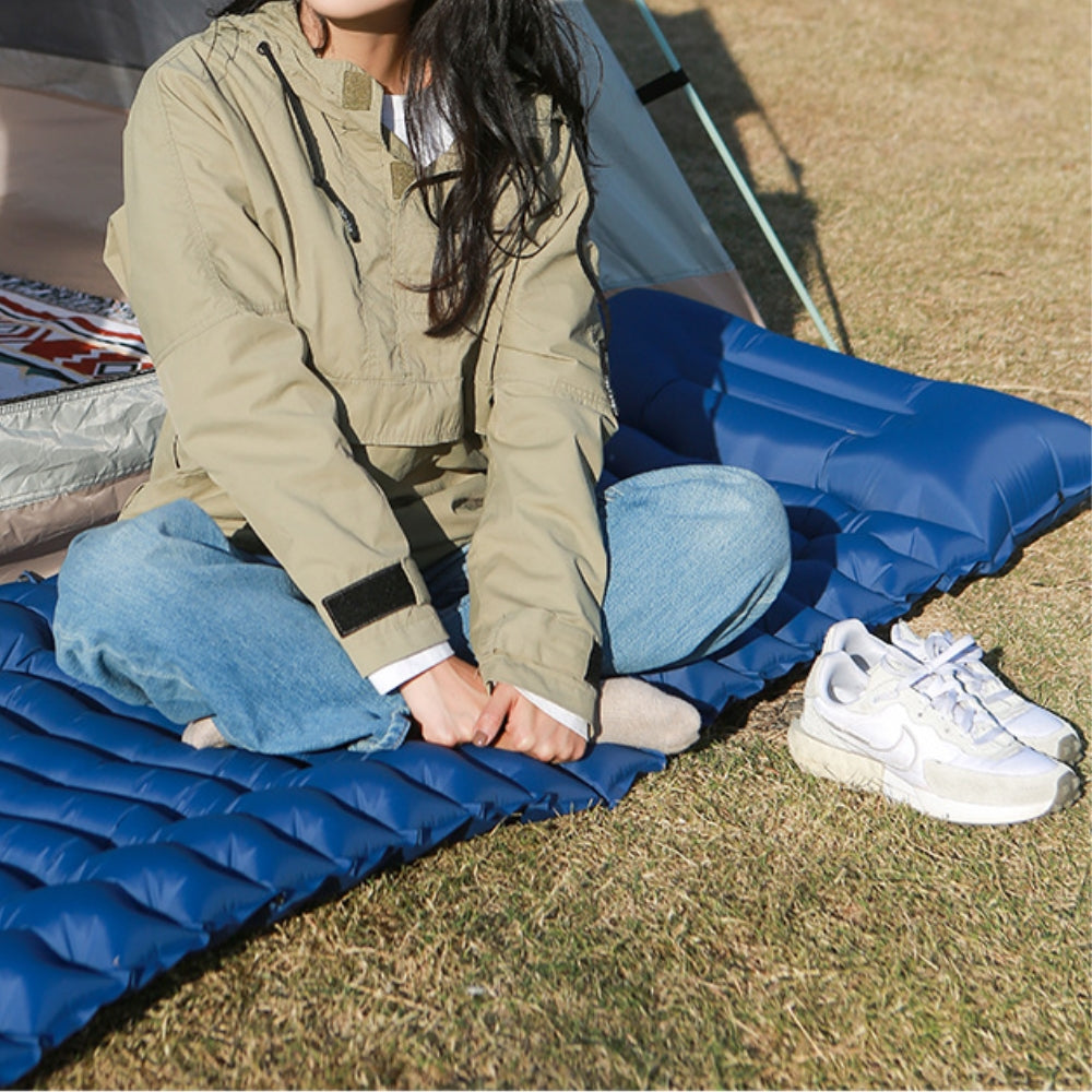 Inflatable Camping Mattress Sleeping Pad with Built-in Pillow and Pump
