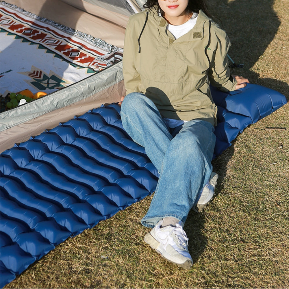 Inflatable Camping Mattress Sleeping Pad with Built-in Pillow and Pump