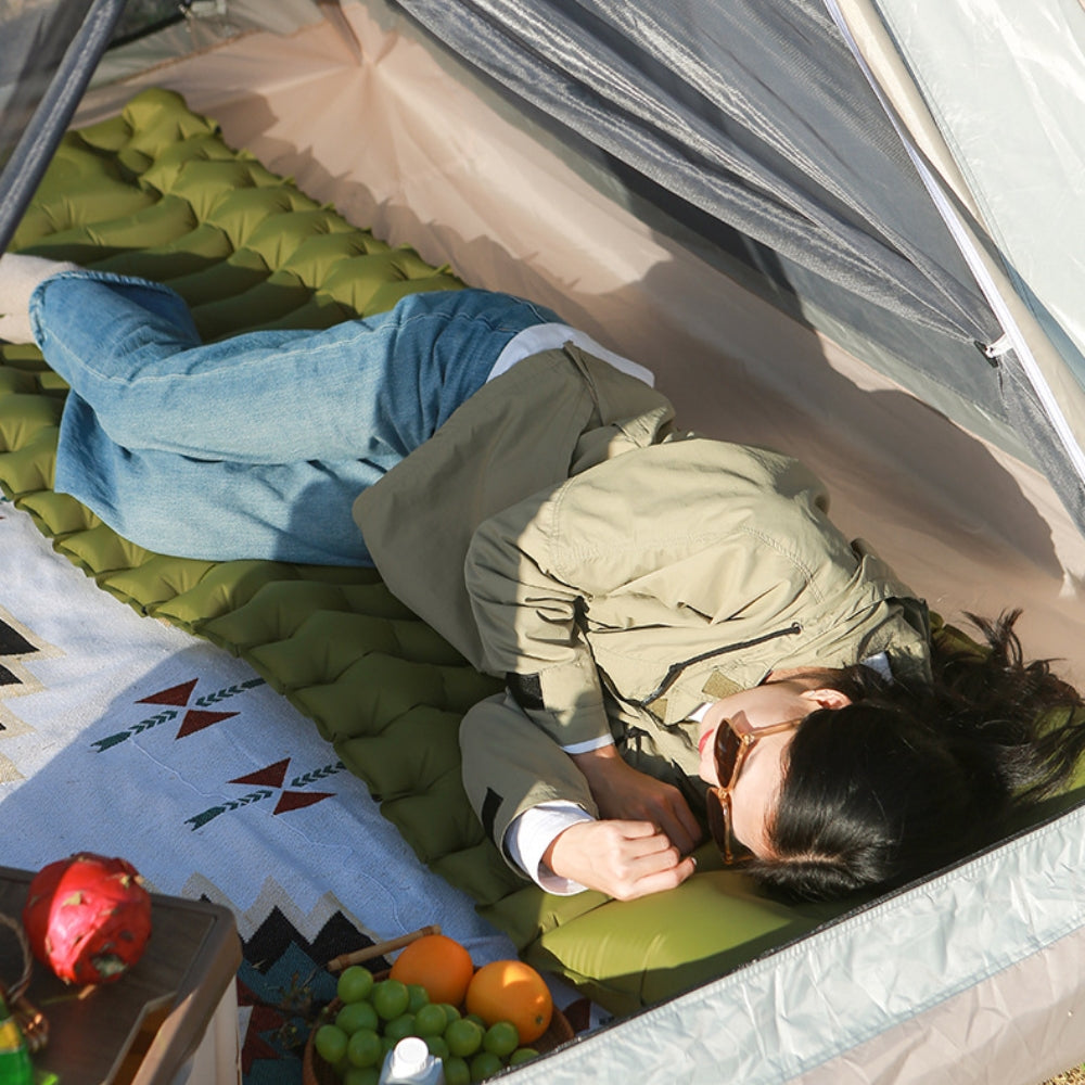 Inflatable Camping Mattress Sleeping Pad with Built-in Pillow and Pump