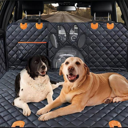 Universal Pet Seat Cover for Car Rear Seat with Visual Mesh Window and Side Zipper