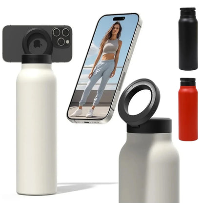 Magnetic Phone Holder Insulated Water Bottle