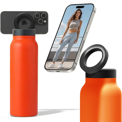 Magnetic Phone Holder Insulated Water Bottle