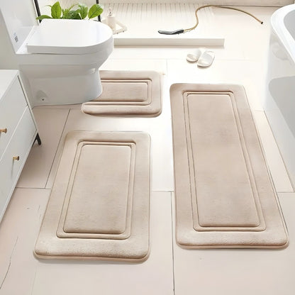 3pcs set Household Non-Slip Bath Mat Absorbent Floor Rug