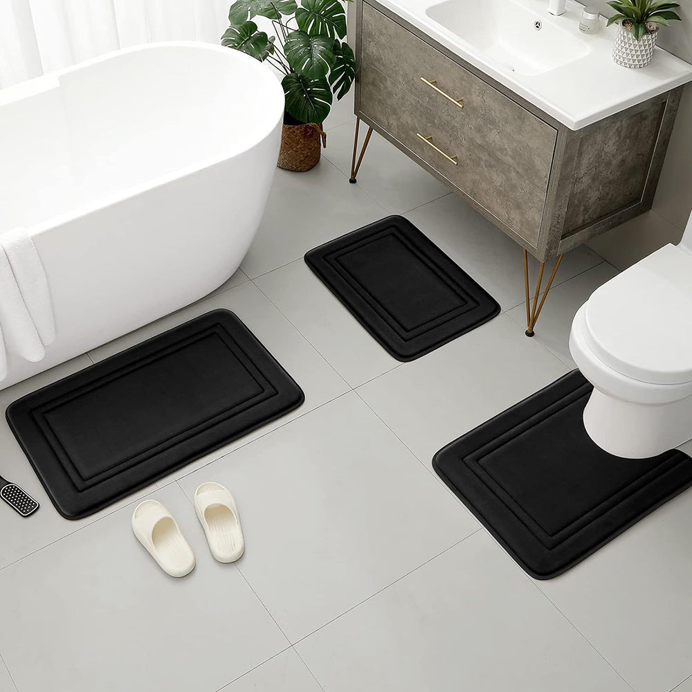 3pcs set Household Non-Slip Bath Mat Absorbent Floor Rug