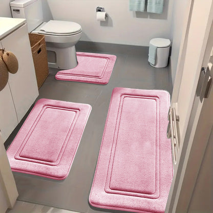 3pcs set Household Non-Slip Bath Mat Absorbent Floor Rug
