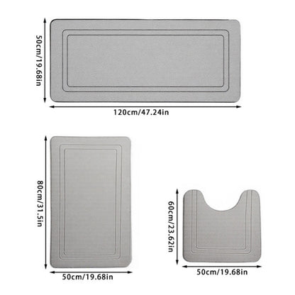 3pcs set Household Non-Slip Bath Mat Absorbent Floor Rug
