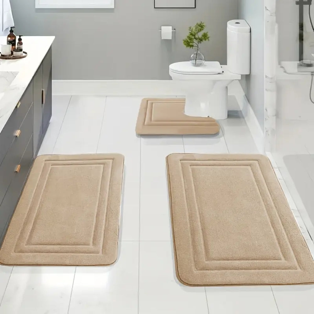 3pcs set Household Non-Slip Bath Mat Absorbent Floor Rug
