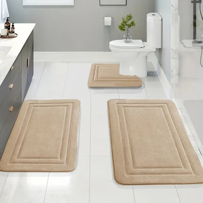 3pcs set Household Non-Slip Bath Mat Absorbent Floor Rug