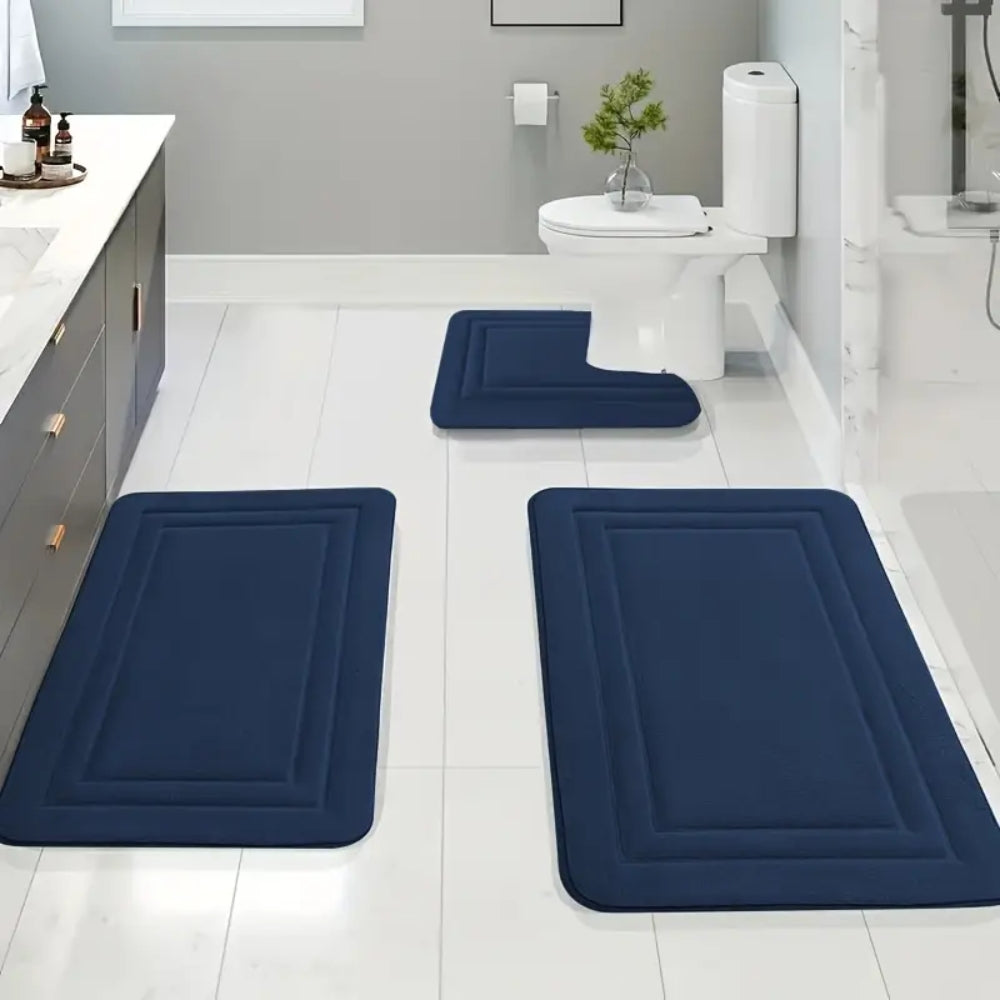 3pcs set Household Non-Slip Bath Mat Absorbent Floor Rug