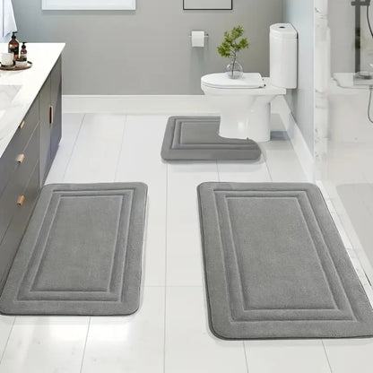 3pcs set Household Non-Slip Bath Mat Absorbent Floor Rug
