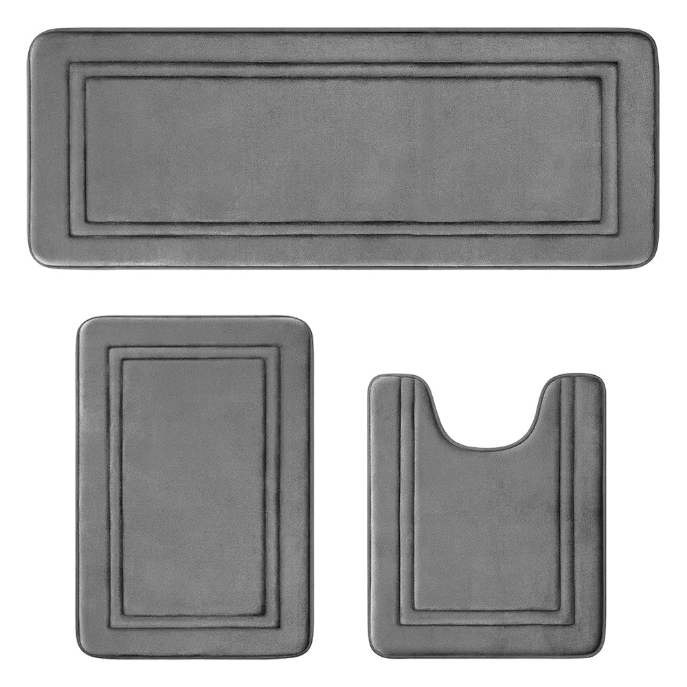 3pcs set Household Non-Slip Bath Mat Absorbent Floor Rug