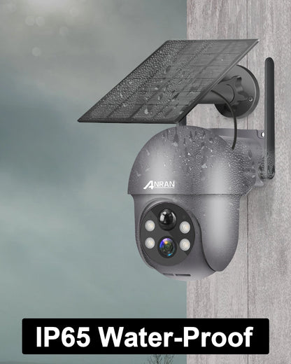 ANRAN Battery Powered PTZ Camera With Solar Panel 3MP Wireless Wifi Network Security Solar Cctv Camera