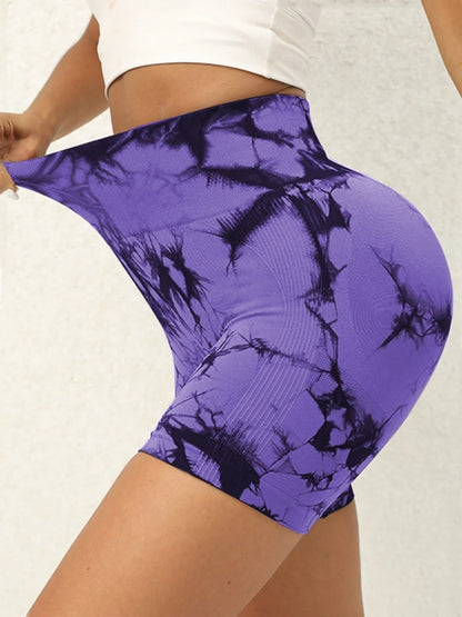 Tie Dye Multi Color High Waist Butt Lifting shorts