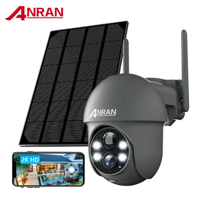 ANRAN Outdoor 2K Battery Powered 3MP Wireless Color Night Vision PIR Video Home PTZ CCTV Solar Wifi Camera Security