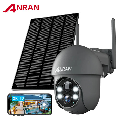 ANRAN Outdoor 2K Battery Powered 3MP Wireless Color Night Vision PIR Video Home PTZ CCTV Solar Wifi Camera Security