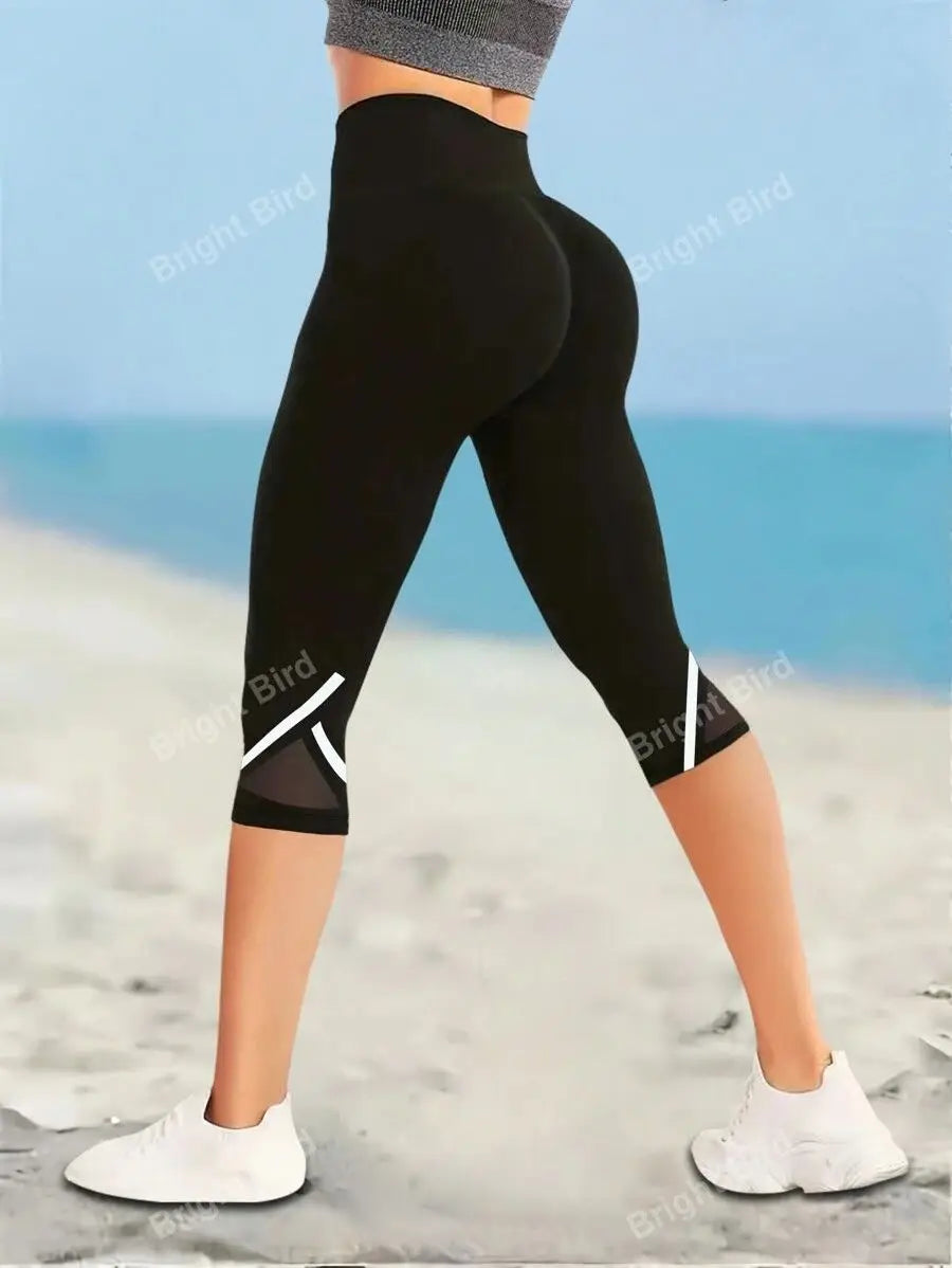 Activewear High Waist Pants Capri Leggings For Women With Tummy Control