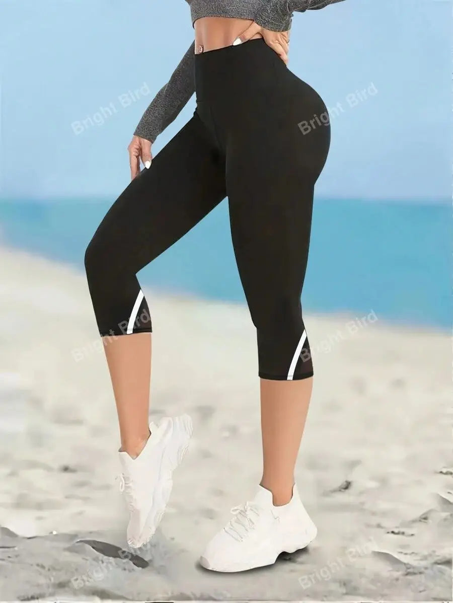 Activewear High Waist Pants Capri Leggings For Women With Tummy Control