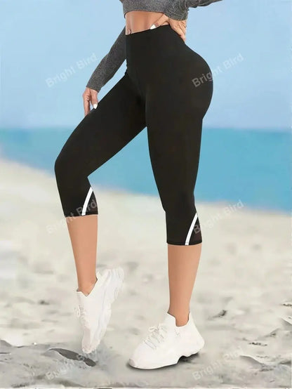 Activewear High Waist Pants Capri Leggings For Women With Tummy Control