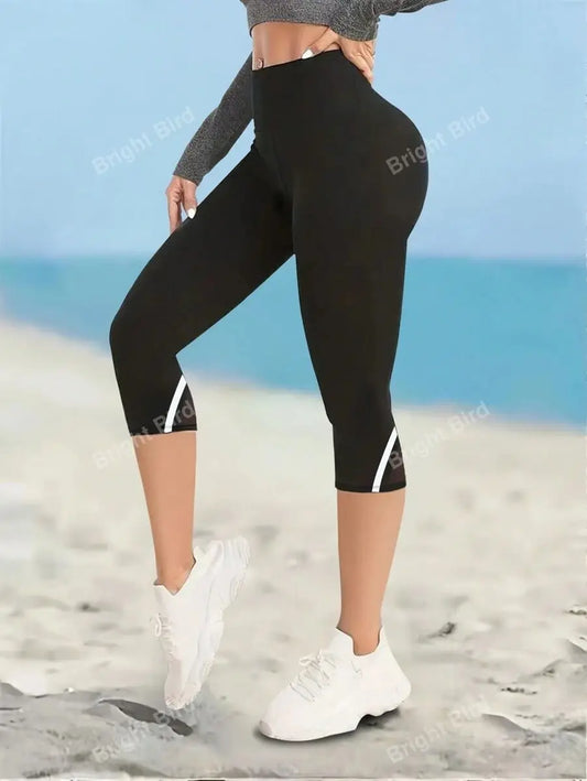 Activewear High Waist Pants Capri Leggings For Women With Tummy Control