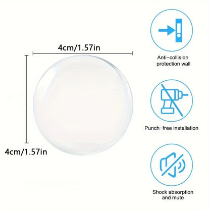 Door Knob Wall Shield Clear Soft Rubber Door Stopper Door Handle Bumper Mute Stickers Wall Protector Muffler Pad Protective Plug