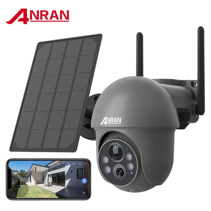 ANRAN Battery Powered PTZ Camera With Solar Panel 3MP Wireless Wifi Network Security Solar Cctv Camera