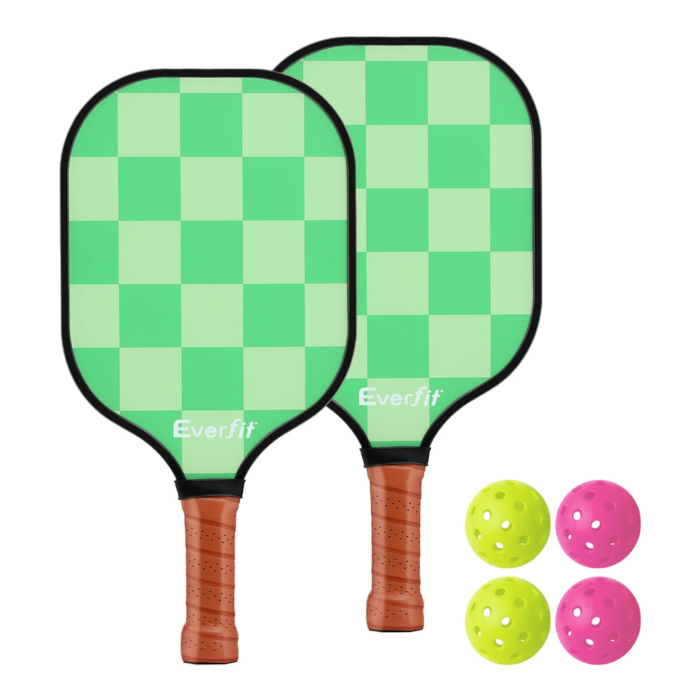 Everfit Pickleball Paddle Set Fiberglass with Balls Bag Tournament Kit 2PCS Pickle Balls Rackets