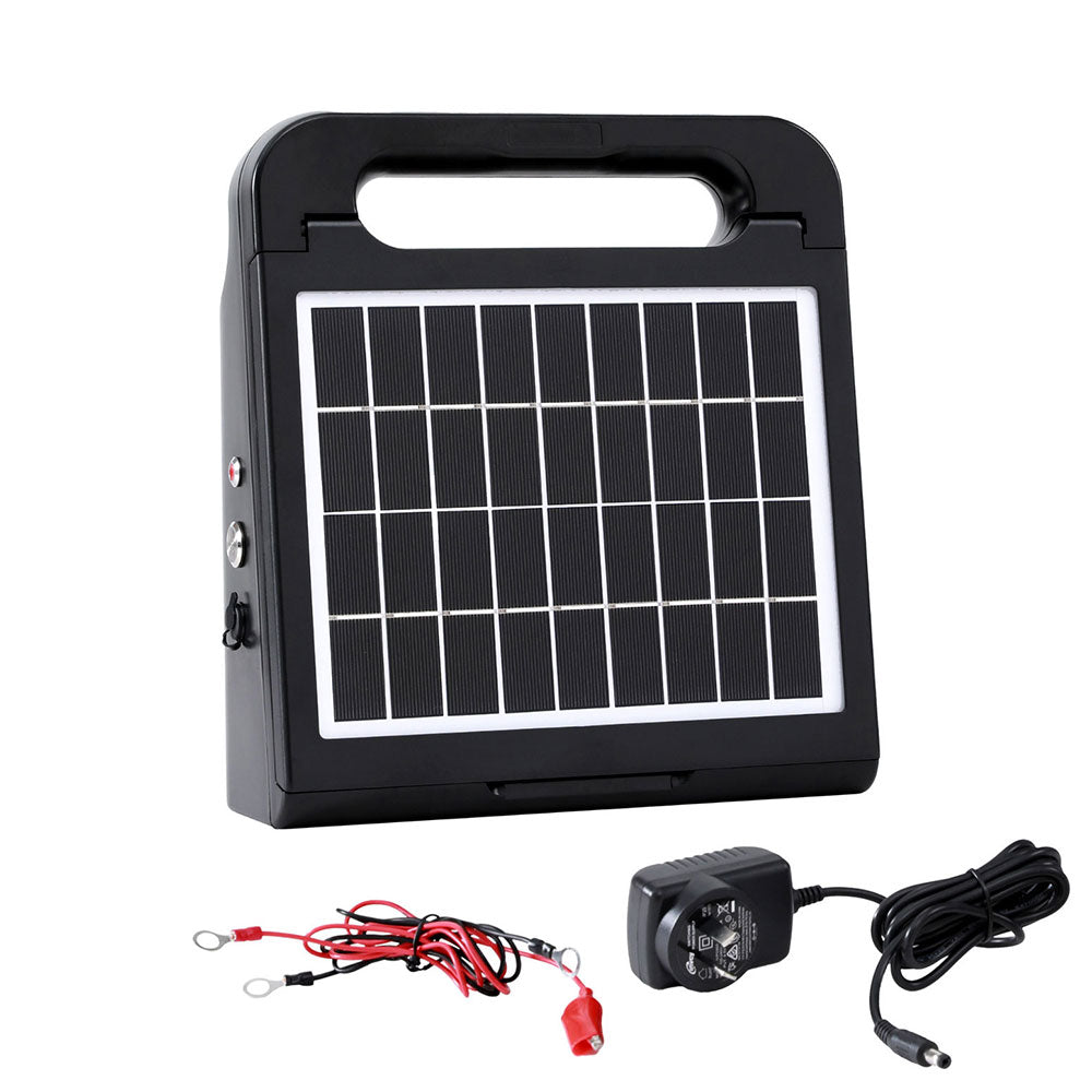 Giantz 5km Electric Fence Energiser Solar Energizer Charger Farm Animal 0.15J