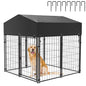 Outdoor Dog Kennel XS Pet Cage with Roof & Cover 127x120x134cm