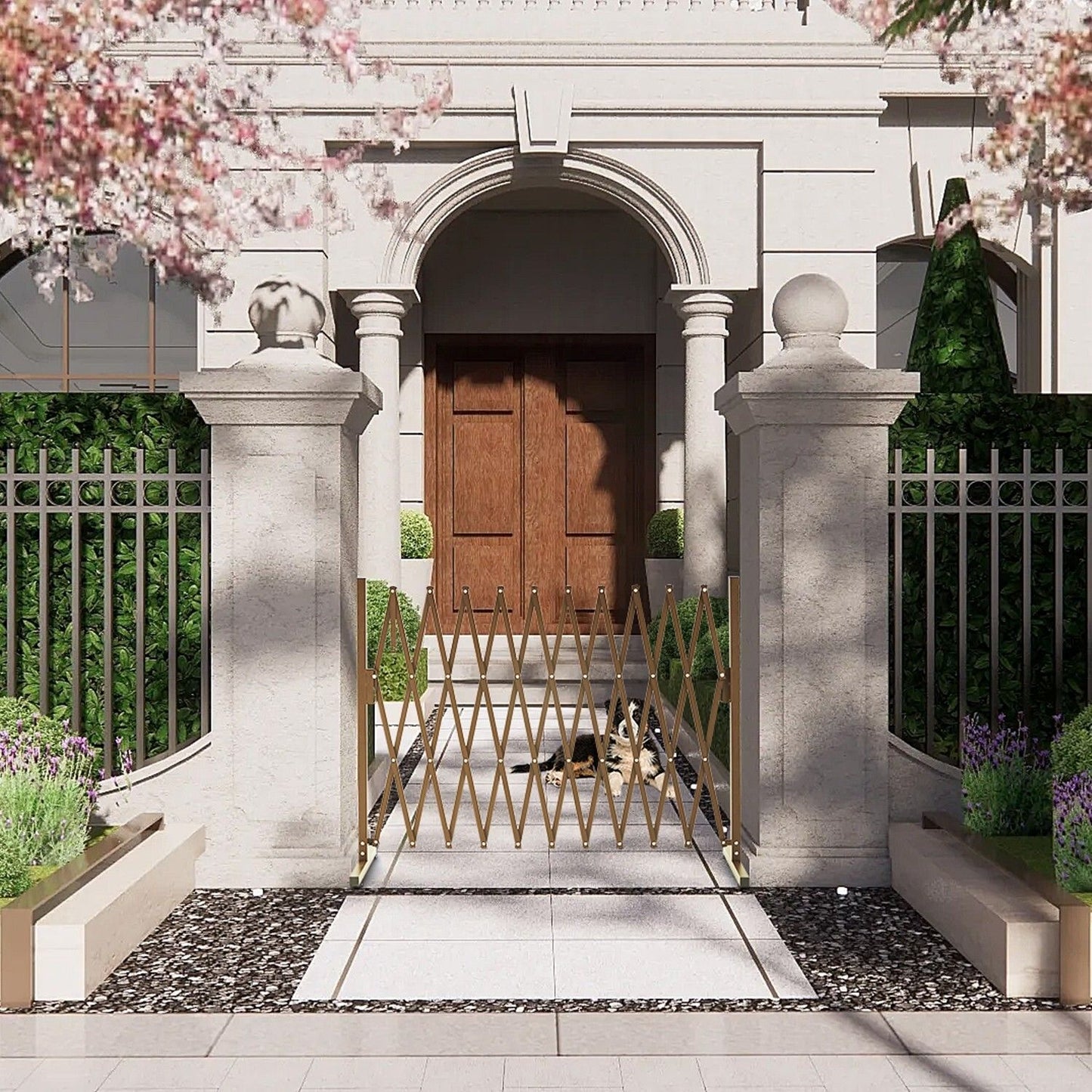 Expandable Aluminum Garden Fence Gate Rectangular