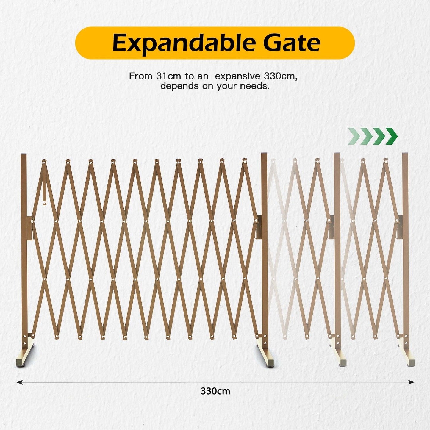Expandable Aluminum Garden Fence Gate Rectangular