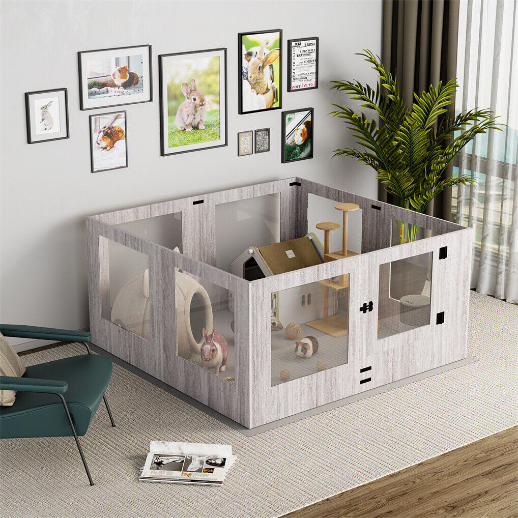 Large Dog Indoor Whelping Box, Tempered Glass & MDF