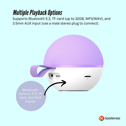 Mini Karaoke Machine - 2x Wireless Microphones Portable Bluetooth Speaker Purple