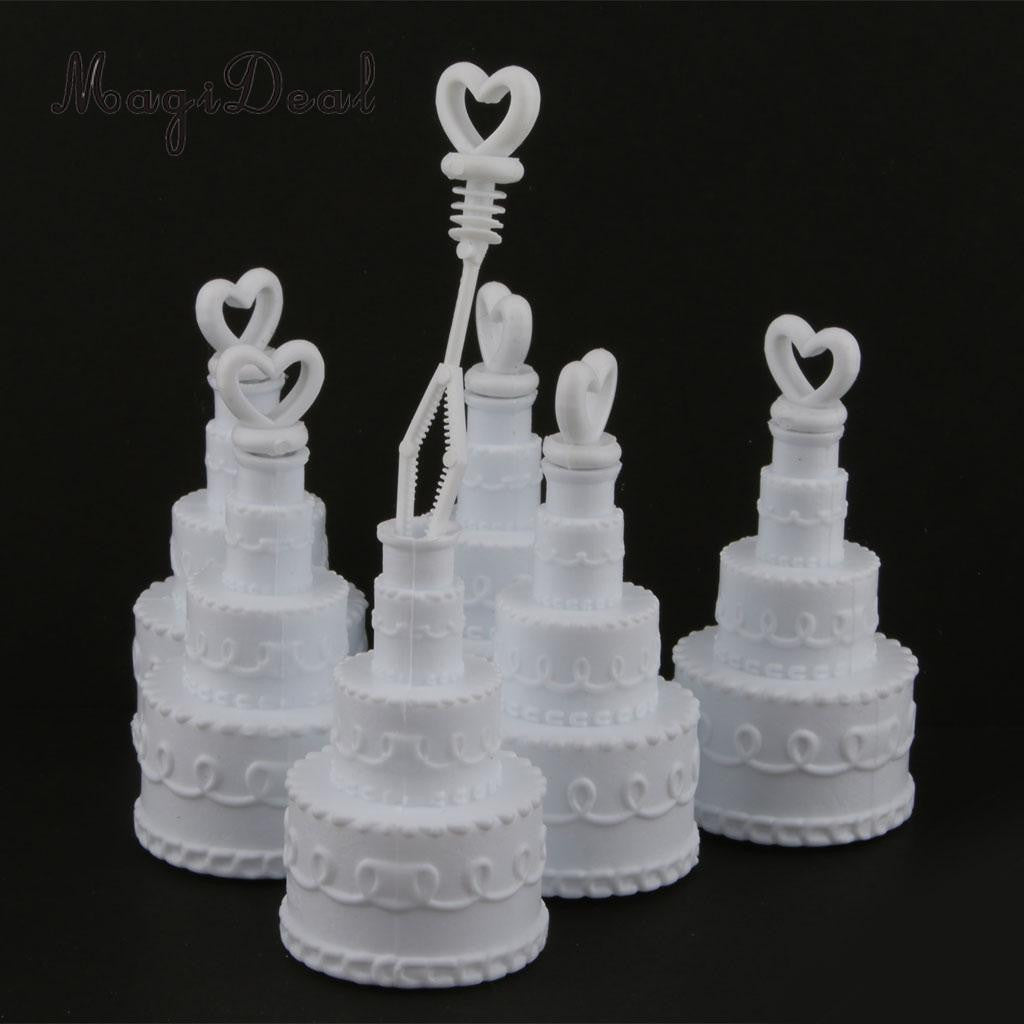 20 Pack Wedding Cake Blow Bubble Bottles White Plastic 6cm High Bomboniere Favour Guest Gift