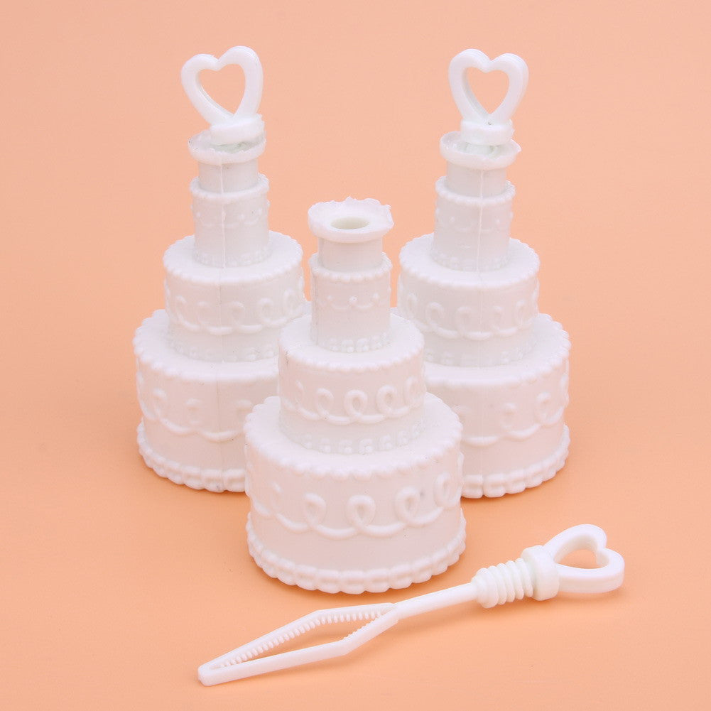 25 Pack Wedding Cake Blow Bubble Bottles White Plastic 6cm High Bomboniere Favour Guest Gift