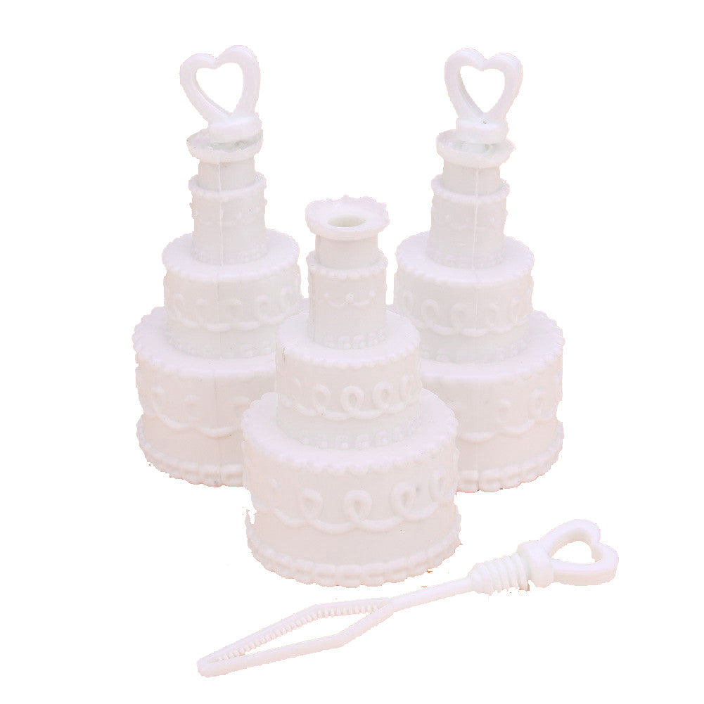 50 Pack Wedding Cake Blow Bubble Bottles White Plastic 6cm High Bomboniere Favour Guest Gift