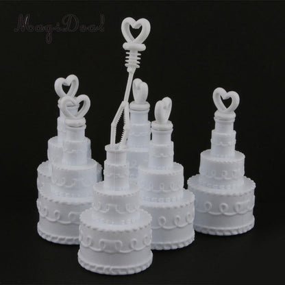 50 Pack Wedding Cake Blow Bubble Bottles White Plastic 6cm High Bomboniere Favour Guest Gift