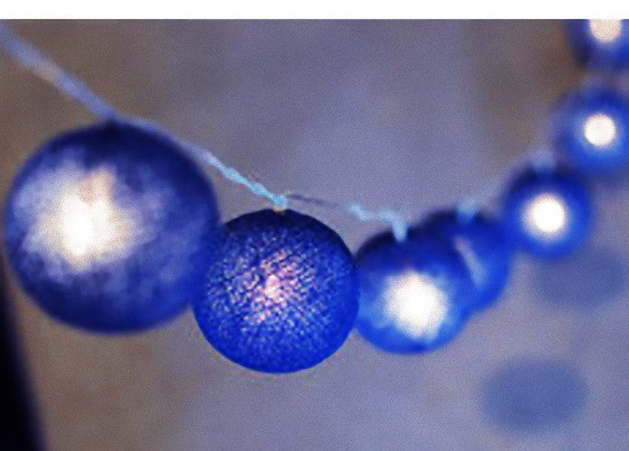 50 Ball Dark Blue LONG 5m String Light Battery Box 5cm Cotton Ball  Christmas Birthday Boy Special Occasion Decoration