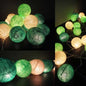 50 Ball Green Mix LONG 5m String Light Battery Box 5cm Cotton Ball  Christmas Birthday Garden Special Occasion Decoration