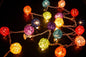 1 Set of Multi Coloured 5cm Rattan Cane 20 Ball Battery Powered 3m String Lights Christmas Gift Home Wedding Party Bedroom Decoration Table Centrepiece