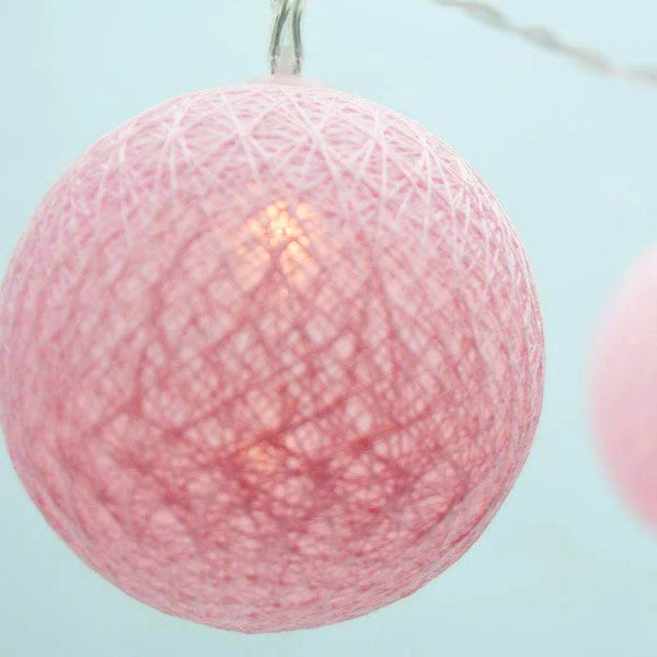 20 Ball Pastel Pink 3m String Light Battery Box 5cm Cotton Ball  Christmas Birthday Bbay Girl Special Occasion Decoration
