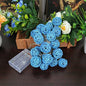 1 Set of Turquoise Blue 5cm Rattan Cane 50 Ball Battery Powered LONG 5m String Lights Christmas Gift Home Wedding Party Bedroom Decoration Table Centrepiece