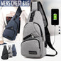 Durable Mens Chest Bag Shoulder Backpack Man Sling Cross Body Satchel Travel Bag - Blue