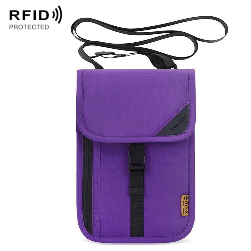 Neck Strap Rfid Passport Bag for Travel - Rose Red