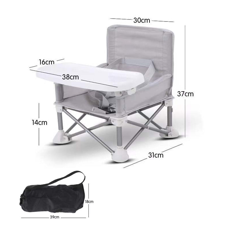 Vibe Geeks Foldable Camping and Dining Chair Outdoor Booster Seat for Toddlers - Grey