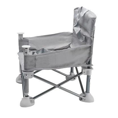 Vibe Geeks Foldable Camping and Dining Chair Outdoor Booster Seat for Toddlers - Grey