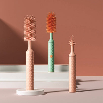 Vibe Geeks 3-in-1 Electric Silicone Cordless Bottle Brush Cleaner Usb Rechargeable - Blue