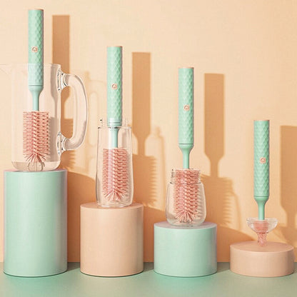 Vibe Geeks 3-in-1 Electric Silicone Cordless Bottle Brush Cleaner Usb Rechargeable - Blue